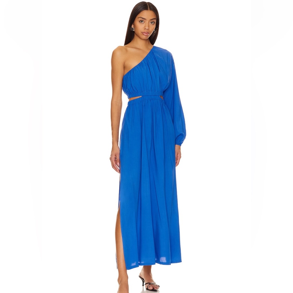Blue one shoulder summer dress - Picture 2 of 4